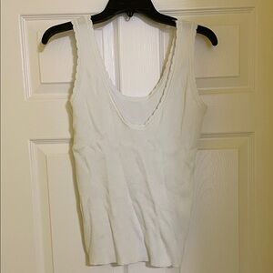 NIP TEMU White Ribbed Women's Tank Top
